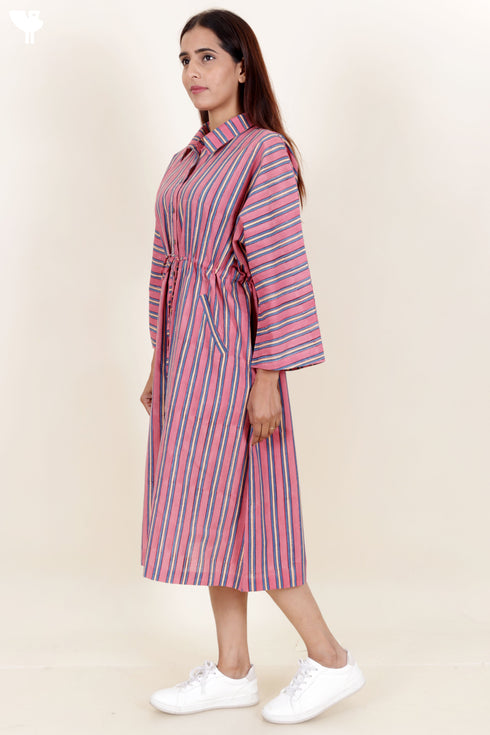 Cambric Cotton Dress In Block Print